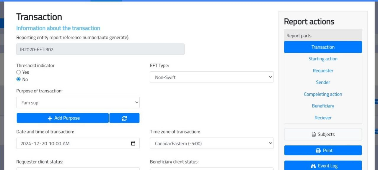 اطلاعات تراکنش
